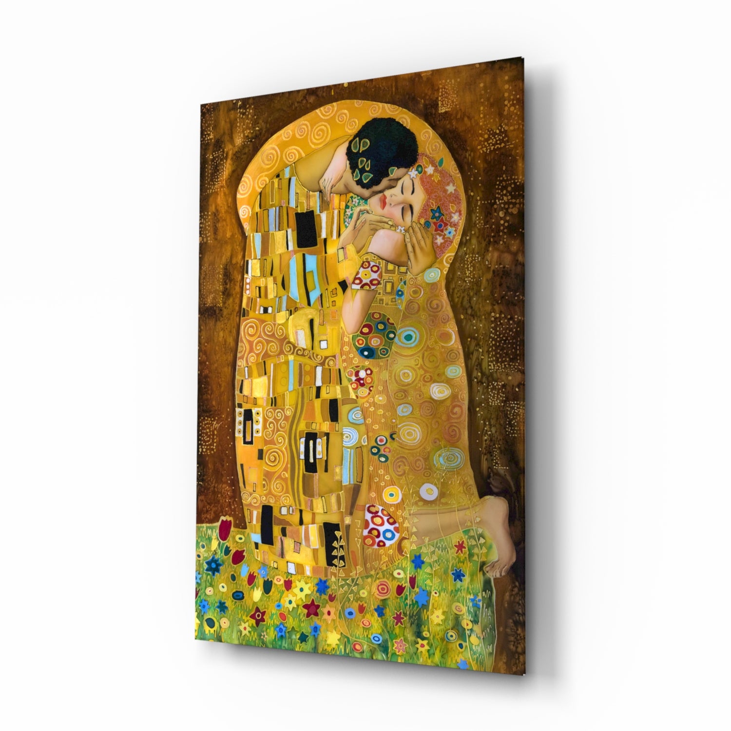 Gustav Klimt "The Kiss" Glass Wall Art