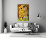 Gustav Klimt "The Kiss" Glass Wall Art