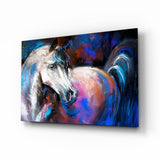 White Horse Glass Wall Art