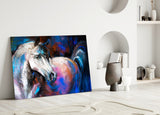 White Horse Glass Wall Art