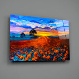 Poppy Field Glass Wall Art