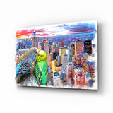 Budgies Glass Wall Art