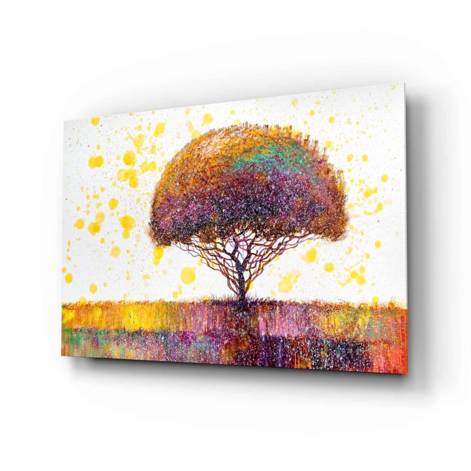 Colorful Tree Glass Wall Art