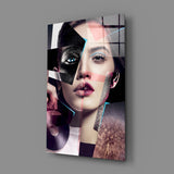 Abstract Woman Portrait Glass Wall Art