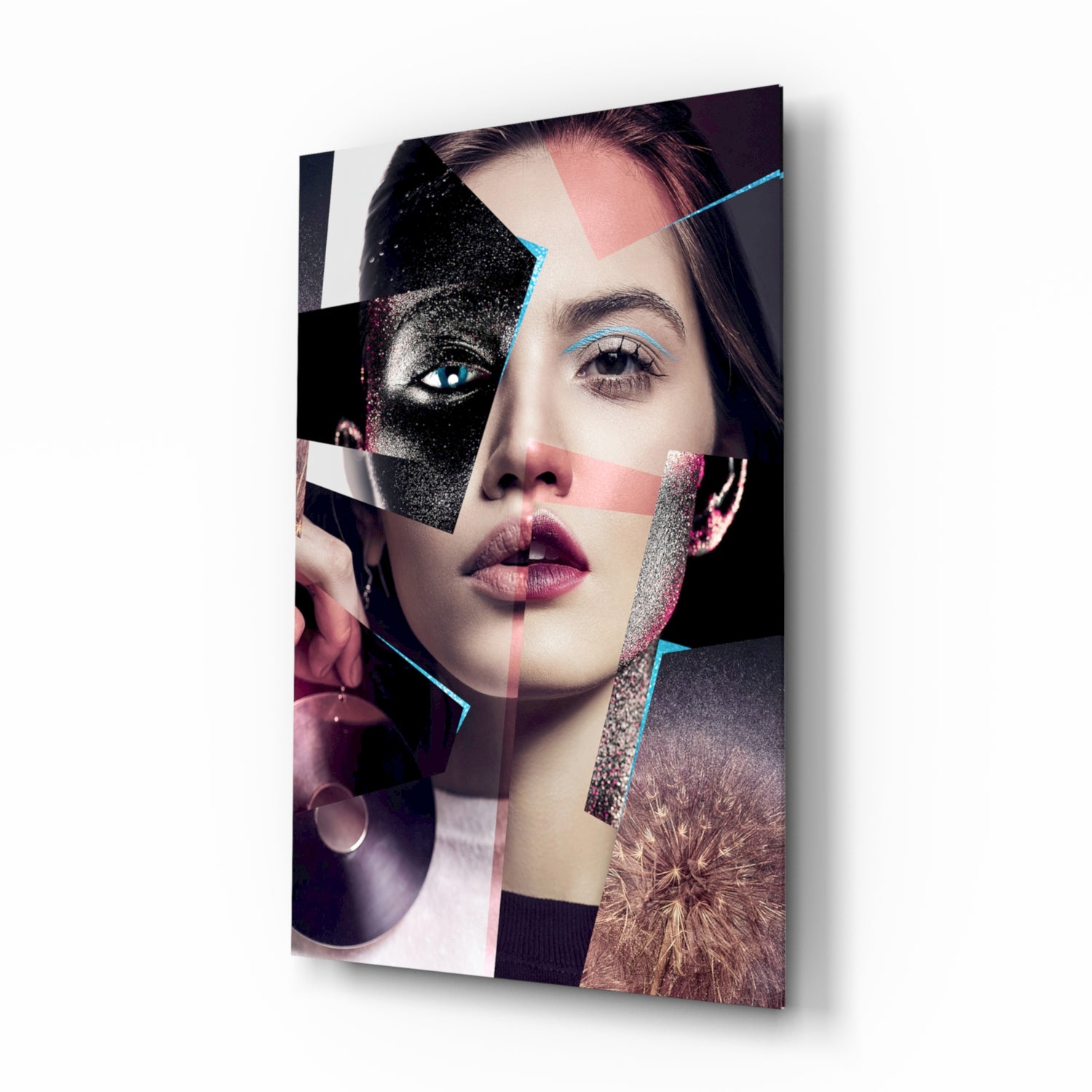 Abstract Woman Portrait Glass Wall Art