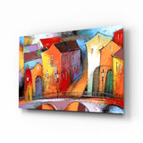 Colorful Houses Glass Wall Art