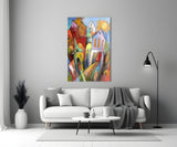 Colorful Houses Glass Wall Art