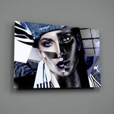 Abstract Woman Portrait Glass Wall Art