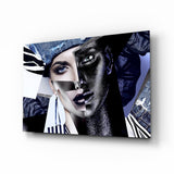 Abstract Woman Portrait Glass Wall Art