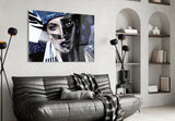 Abstract Woman Portrait Glass Wall Art