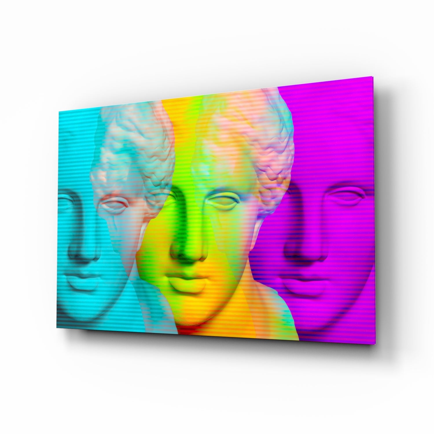 Colorful Statues Glass Wall Art