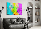 Colorful Statues Glass Wall Art