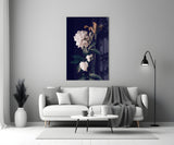 White Rose Glass Wall Art