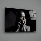 Gold Woman Glass Wall Art