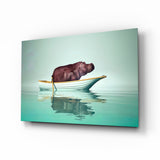 Hippo Glass Wall Art