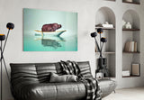 Hippo Glass Wall Art