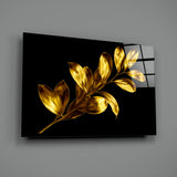 Yellow Leaves Glass Wall Art