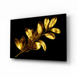 Yellow Leaves Glass Wall Art