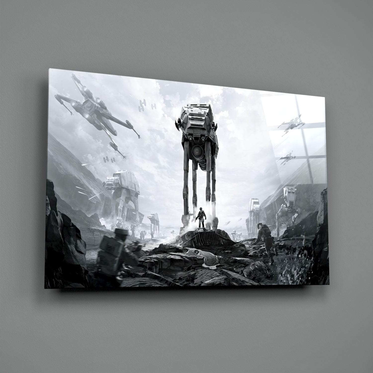 Glass Printing, Wall Decoration, Tempered Glass, Star Wars Space Battle, Abstract Glass Printing, deals Modern Glass Art,