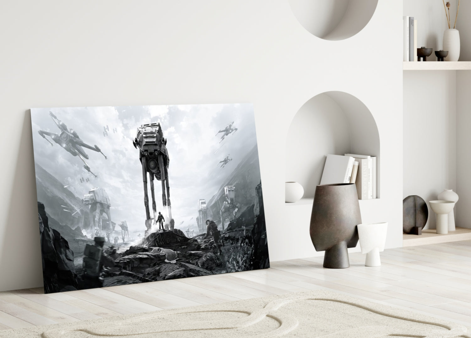 Glass Printing, Wall Decoration, on sale Tempered Glass, Star Wars Space Battle, Abstract Glass Printing, Modern Glass Art,