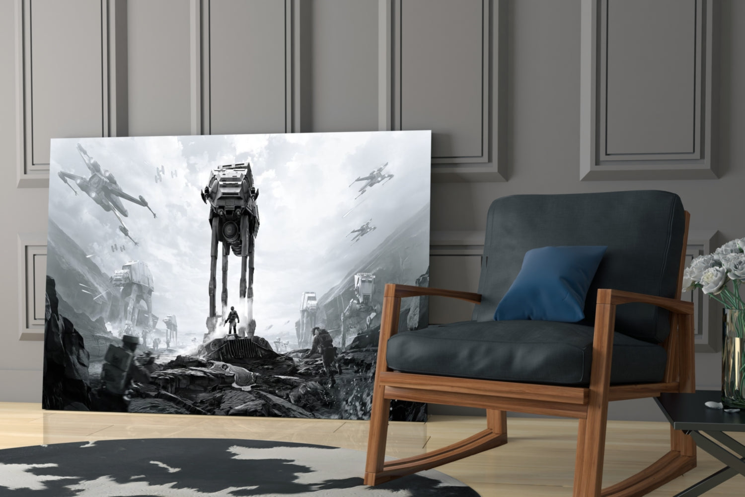 Glass Printing, Wall Decoration, on sale Tempered Glass, Star Wars Space Battle, Abstract Glass Printing, Modern Glass Art,