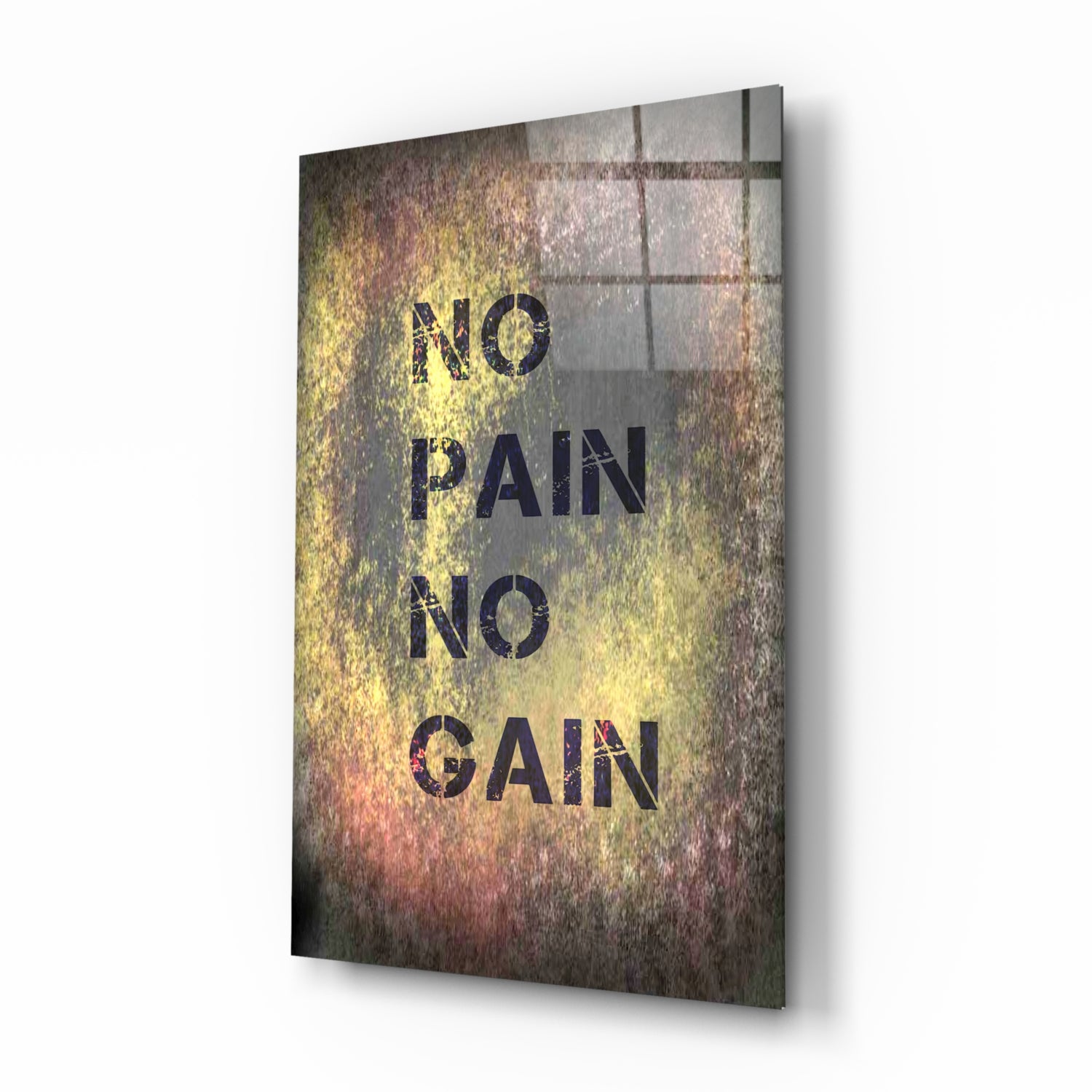 No Pain No Gain Glass Wall Art