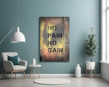 No Pain No Gain Glass Wall Art