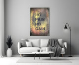 No Pain No Gain Glass Wall Art