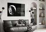 Words of Bob Marley Glass Wall Art