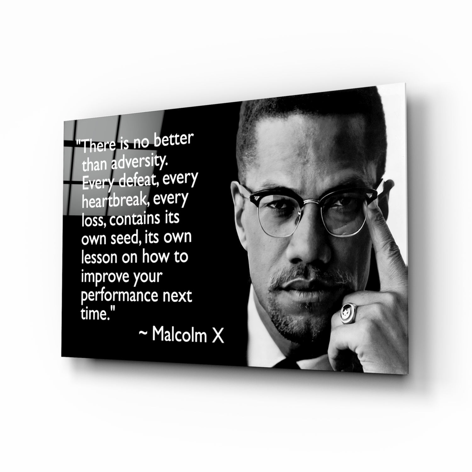 Words of Malcolm X Glass Wall Art