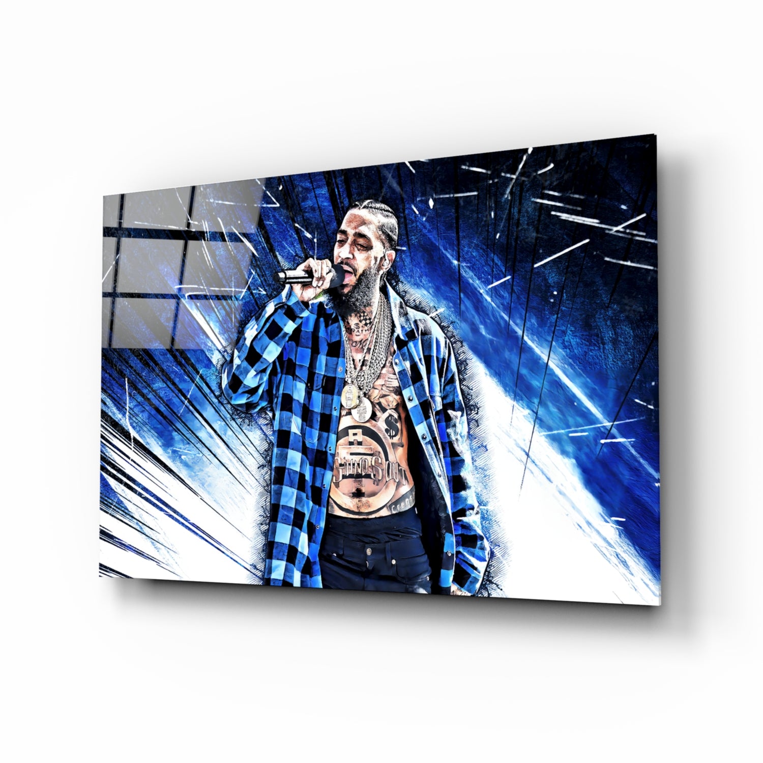 Nipsey Hussle Glass Wall Art