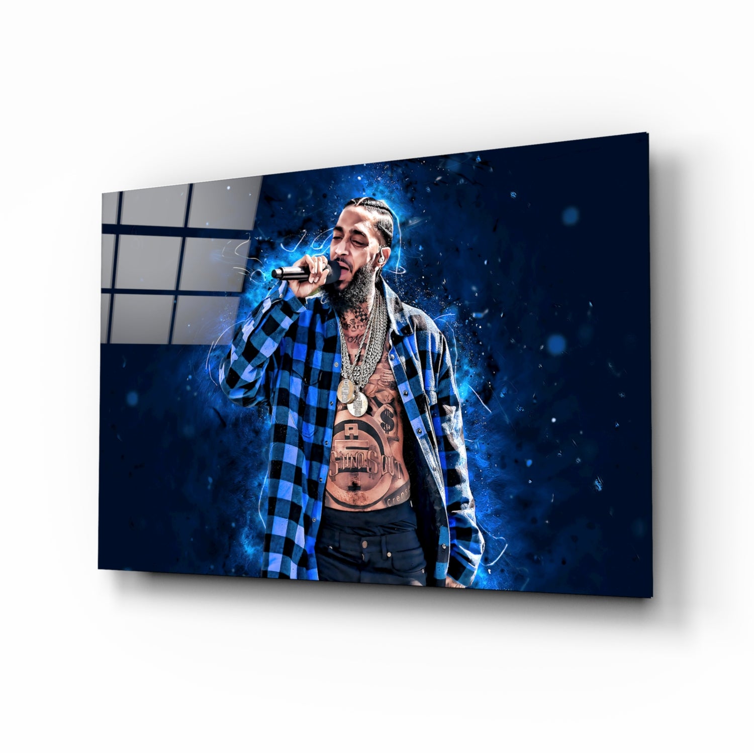 Nipsey Hussle Glass Wall Art