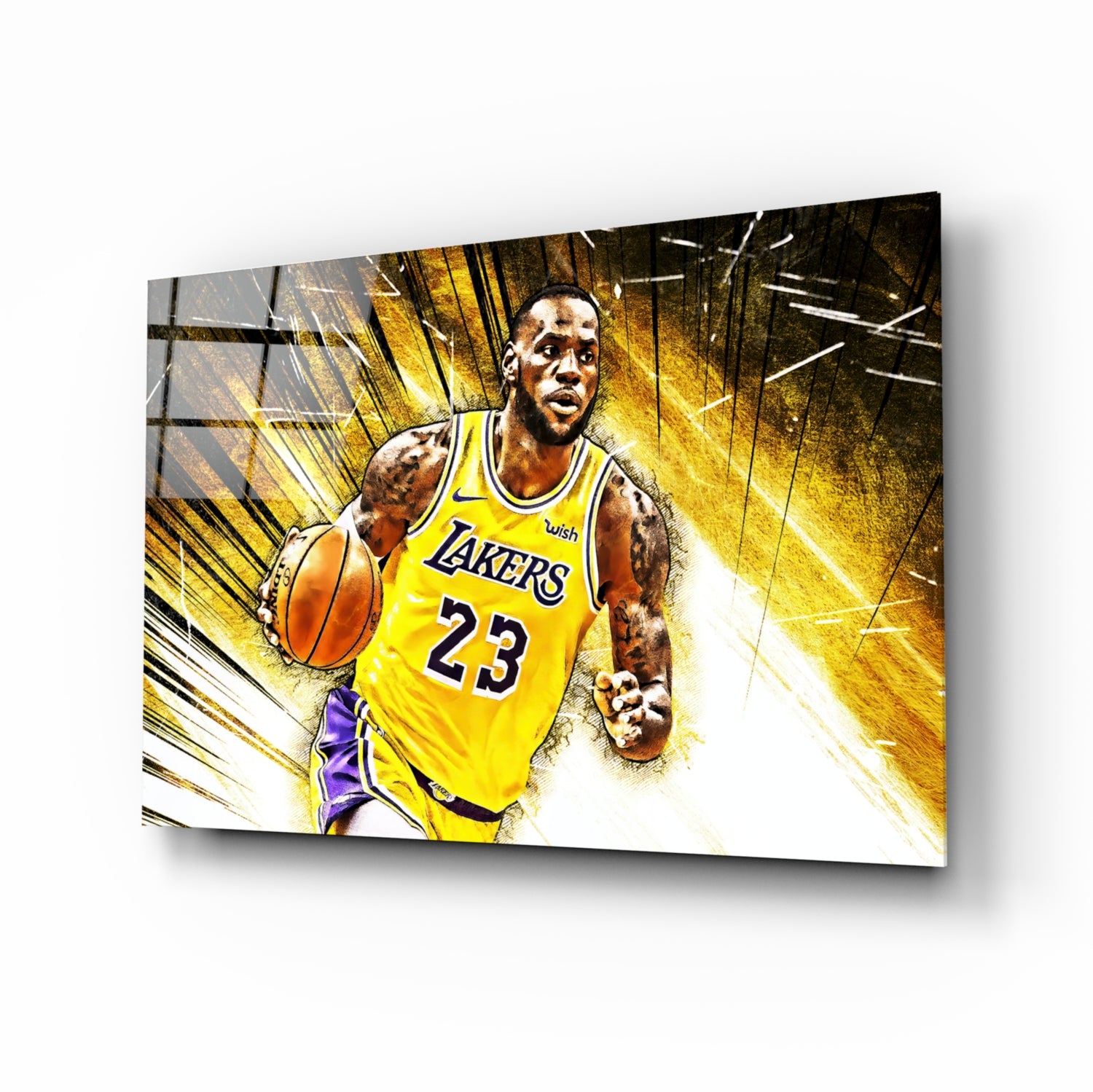 Lebron James Glass Wall Art