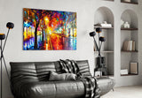 Lighted Street Glass Wall Art