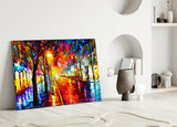 Lighted Street Glass Wall Art