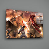 Captain America vs Iron Man Glass Wall Art