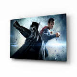 Batman vs Superman Glass Wall Art