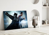 Batman vs Superman Glass Wall Art