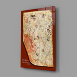 Piri Reis World Map Glass Wall Art