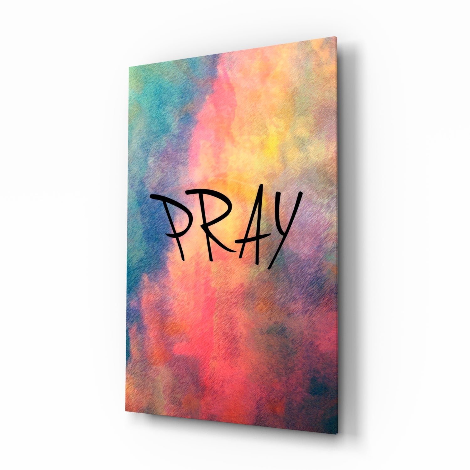 Pray Glass Wall Art