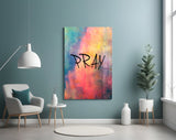 Pray Glass Wall Art