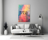 Pray Glass Wall Art