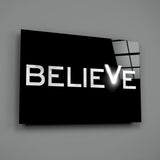 Believe Glass Wall Art