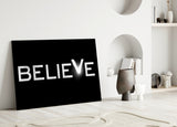 Believe Glass Wall Art