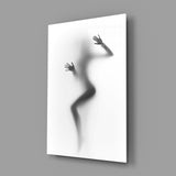 Woman Shadow Glass Wall Art