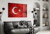 Flag of Turkiye Glass Wall Art