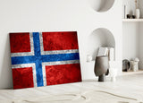 Flag of Norway Glass Wall Art