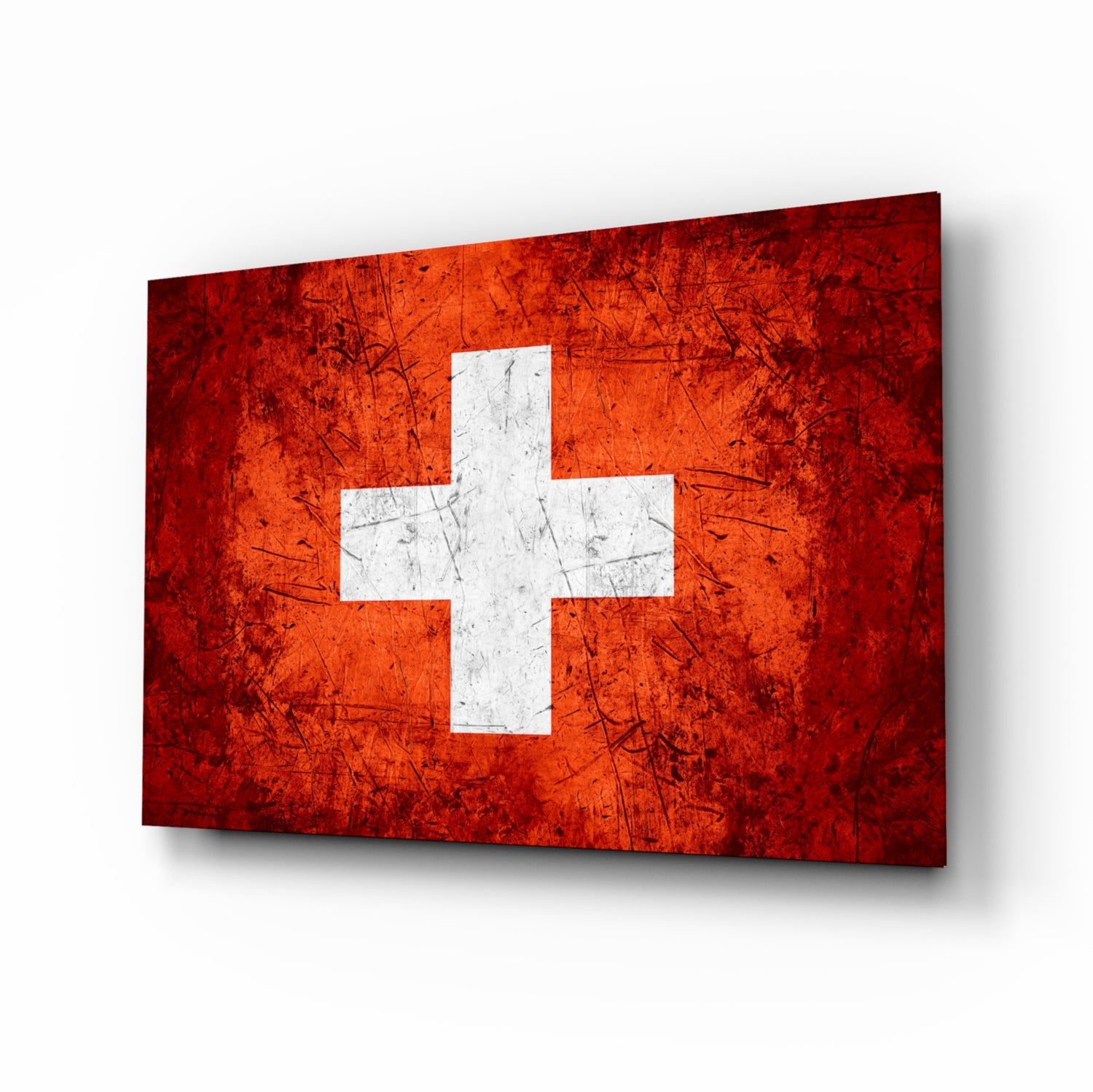 Flag of Switzerland Glass Wall Art