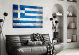 Flag of Greece Glass Wall Art