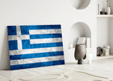 Flag of Greece Glass Wall Art